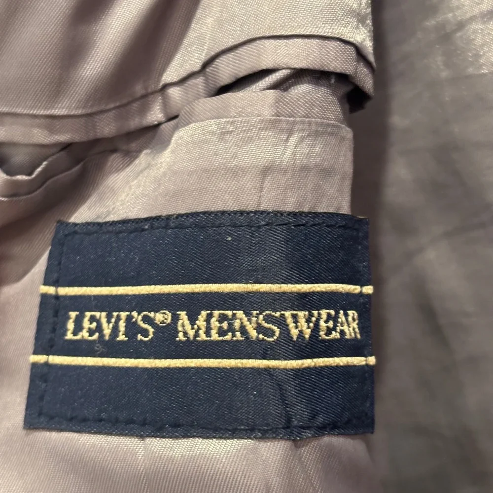 Levis Menswear Grey Tweed Wool Blazer Vintage Made in USA Sport Coat 46R 561M